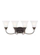  44808EN3-710 - Holman traditional 4-light LED indoor dimmable bath vanity wall sconce in bronze finish with satin e