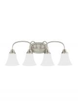  44808EN3-962 - Holman traditional 4-light LED indoor dimmable bath vanity wall sconce in brushed nickel silver fini