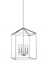  5115004EN-05 - Perryton transitional 4-light LED indoor dimmable medium ceiling pendant hanging chandelier light in