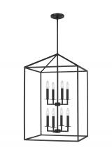  5115008EN-112 - Perryton transitional 8-light LED indoor dimmable large ceiling pendant hanging chandelier light in