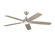  5LWDSM60BSLGD - Lowden 60" Dimmable Indoor/Outdoor Integrated LED Brushed Steel Ceiling Fan with Light Kit