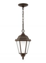  60941EN3-71 - Bakersville traditional 1-light LED outdoor exterior pendant in antique bronze finish with satin etc