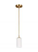  6124601EN3-848 - Alturas contemporary 1-light LED indoor dimmable ceiling hanging single pendant light in satin brass