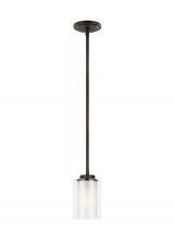  6137301EN3-710 - Elmwood Park traditional 1-light LED indoor dimmable ceiling hanging single pendant light in bronze