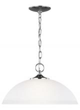  6516501EN3-05 - Geary transitional 1-light LED indoor dimmable ceiling hanging single pendant light in chrome silver