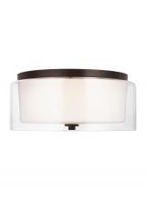  7537302EN3-710 - Elmwood Park traditional 2-light LED indoor dimmable ceiling semi-flush mount in bronze finish with