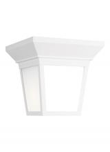  7546701EN3-15 - Lavon modern 1-light LED outdoor exterior ceiling ceiling flush mount in white finish with smooth wh