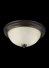  77064EN3-710 - Geary transitional 2-light LED indoor dimmable ceiling flush mount fixture in bronze finish with amb