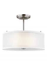  7737302EN3-962 - Elmwood Park traditional 2-light LED indoor dimmable ceiling semi-flush mount in brushed nickel silv