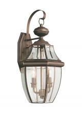  8039EN-71 - Lancaster traditional 2-light LED outdoor exterior wall lantern sconce in antique bronze finish with