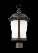  8250701EN3-71 - Calder traditional 1-light LED outdoor exterior post lantern in antique bronze finish with satin etc