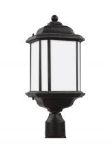  82529EN3-746 - Kent traditional 1-light LED outdoor exterior post lantern in oxford bronze finish with satin etched