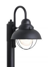  8269EN3-12 - Sebring transitional 1-light LED outdoor exterior post lantern in black finish with clear seeded gla