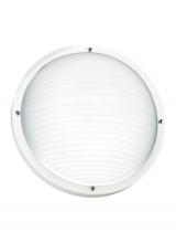  83057EN3-15 - Bayside traditional 1-light LED outdoor exterior wall or ceiling mount in white finish with frosted