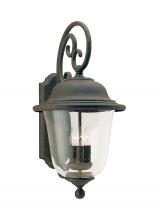  8461EN-46 - Trafalgar traditional 3-light LED outdoor exterior wall lantern sconce in oxidized bronze finish wit