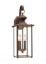  8468EN-71 - Jamestowne transitional 2-light LED outdoor exterior wall lantern in antique bronze finish with clea