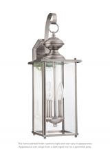  8468EN-965 - Jamestowne transitional 2-light LED outdoor exterior wall lantern in antique brushed nickel silver f