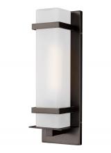  8520701EN3-71 - Alban modern 1-light LED outdoor exterior small square wall lantern sconce in antique bronze finish