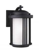  8547901EN3-12 - Crowell contemporary 1-light LED outdoor exterior small wall lantern sconce in black finish with sat