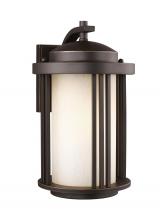  8747901EN3-71 - Crowell contemporary 1-light LED outdoor exterior medium wall lantern sconce in antique bronze finis
