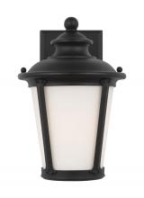  88240EN3-12 - Cape May traditional 1-light LED outdoor exterior wall lantern sconce in black finish with etched wh