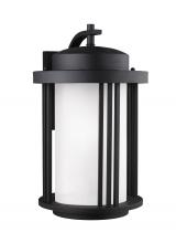  8847901EN3-12 - Crowell contemporary 1-light LED outdoor exterior large wall lantern sconce in black finish with sat