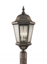  OL5907EN/CB - Martinsville traditional 3-light LED outdoor exterior post lantern in corinthian bronze finish with