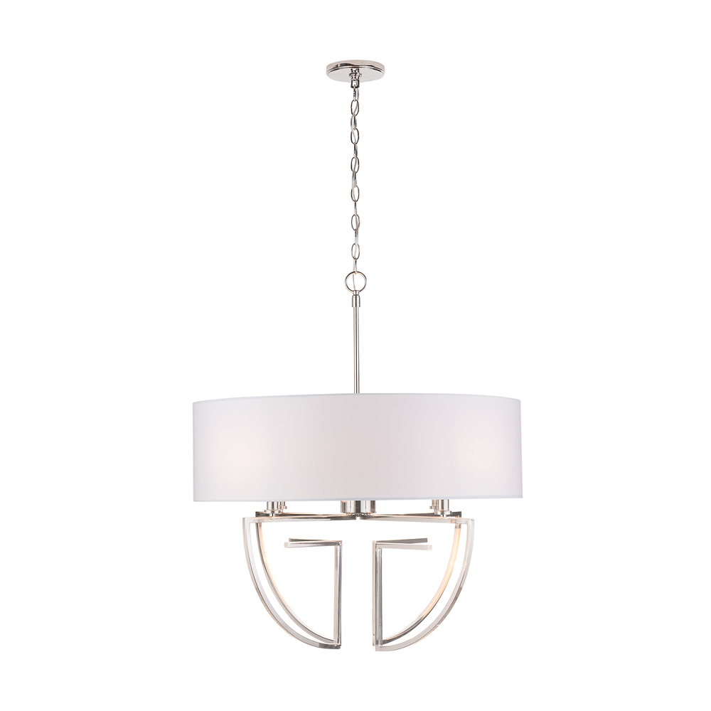 4 Light Chandelier in Polished Nickel