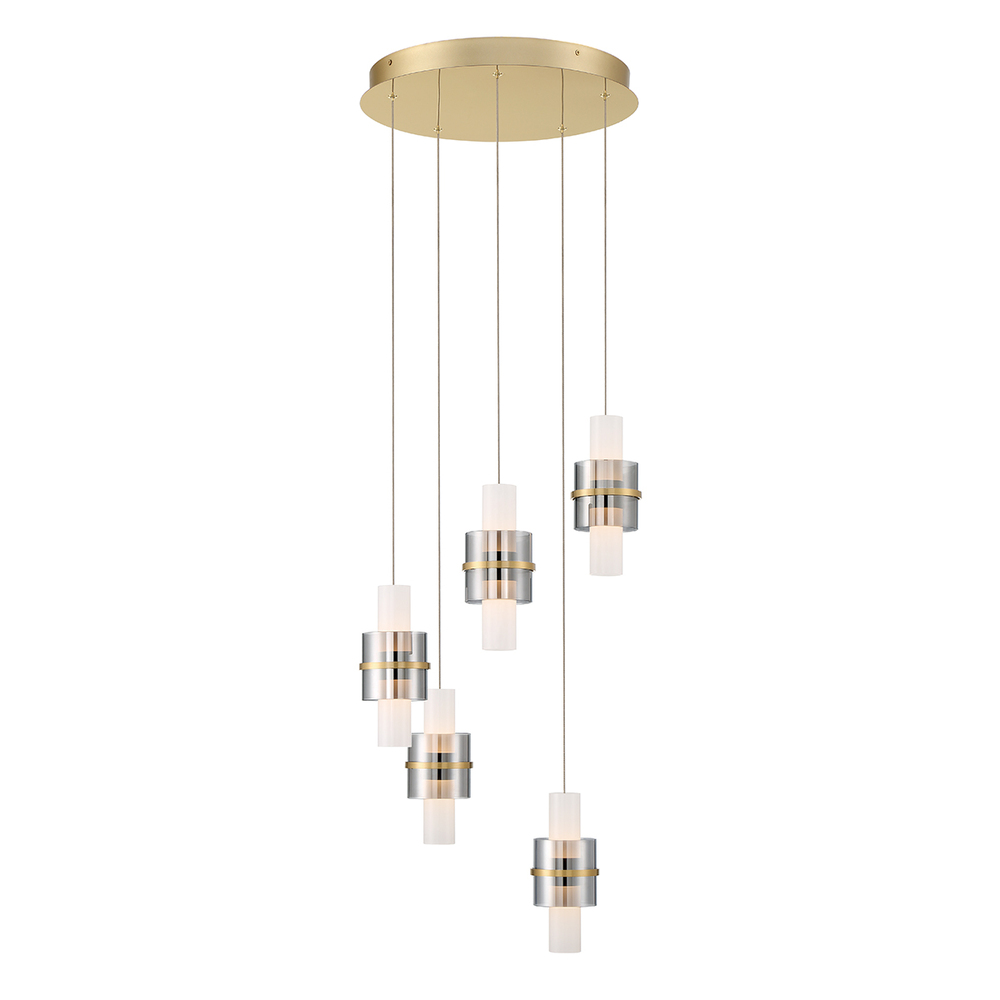 Rola 10LT Light Pendant in Brushed Gold