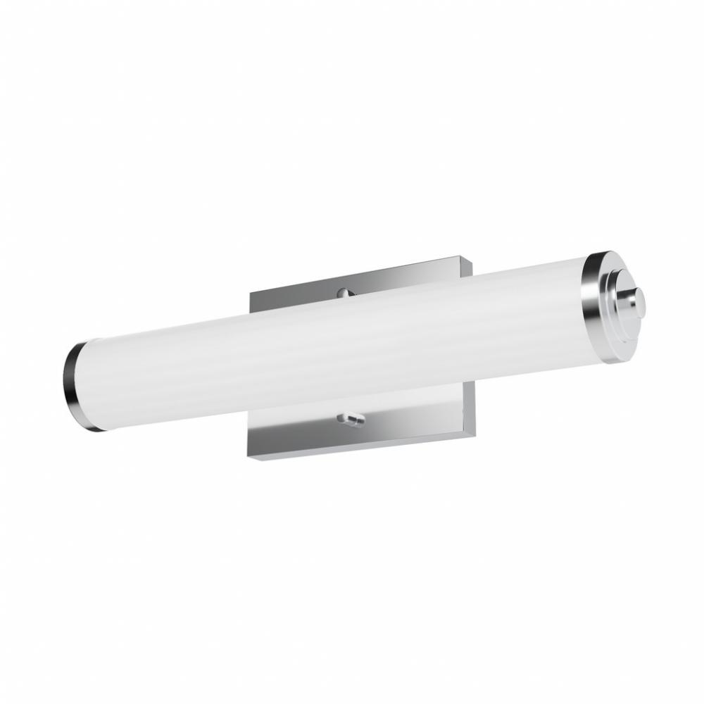 Hunter Holly Grove Chrome with Cased White Glass 2 Light Bathroom Vanity Wall Light Fixture