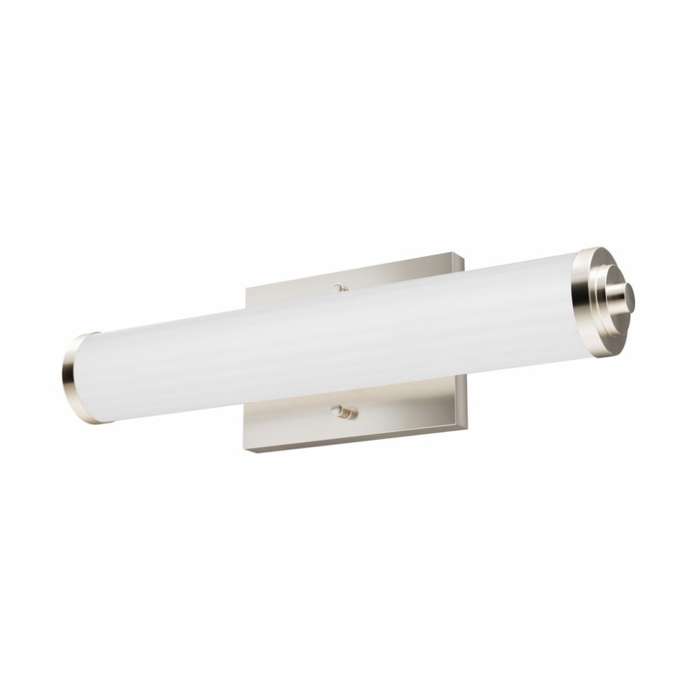 Hunter Holly Grove Brushed Nickel with Cased White Glass 2 Light Bathroom Vanity Wall Light Fixture