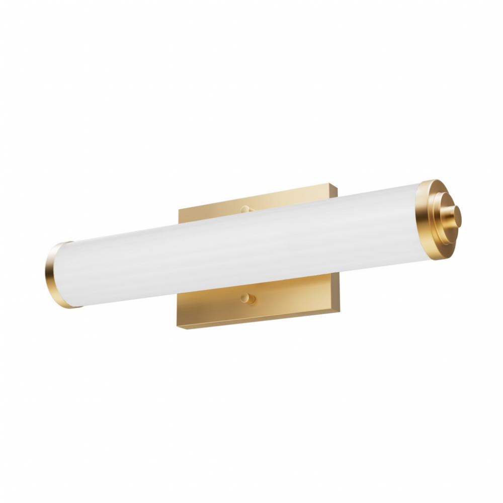 Hunter Holly Grove Alturas Gold with Cased White Glass 2 Light Bathroom Vanity Wall Light Fixture