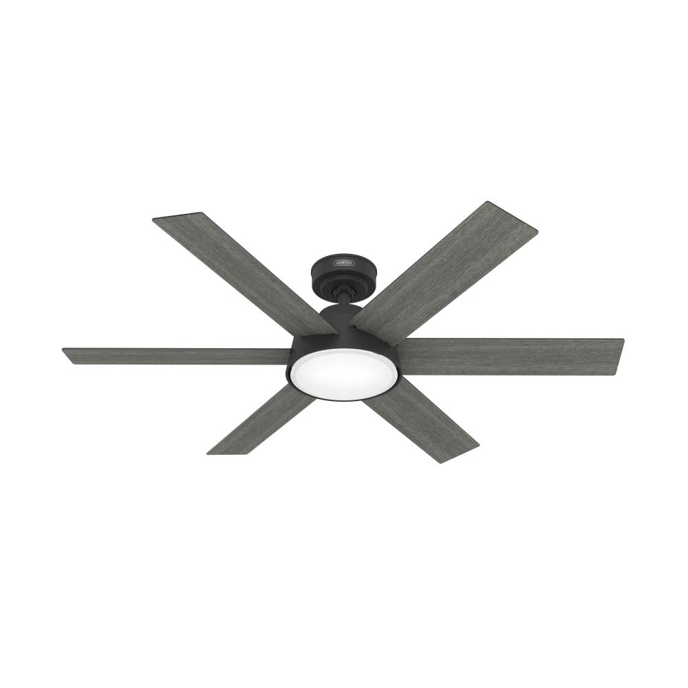 Hunter 52 inch Donatella Matte Black Ceiling Fan with LED Light Kit and Handheld Remote
