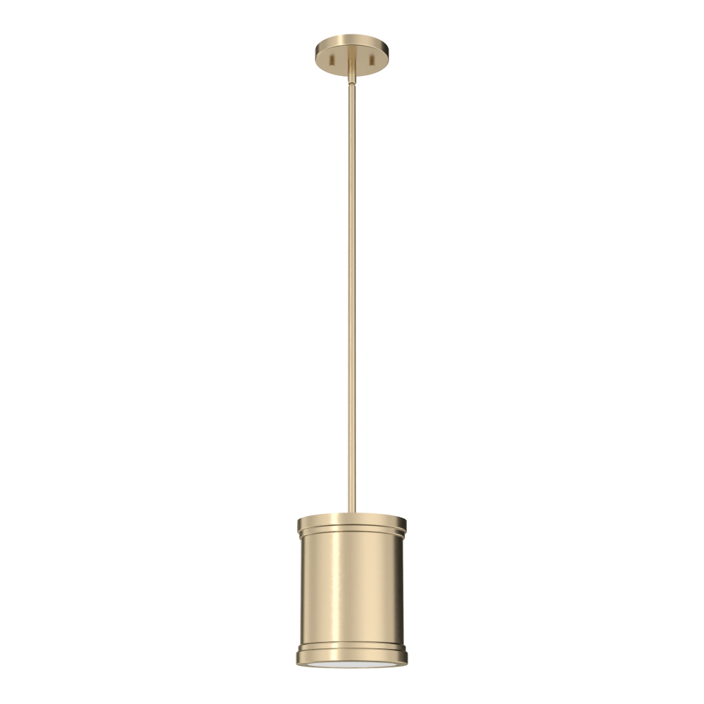 Hunter Capshaw Alturas Gold with Painted Cased White Glass 1 Light Pendant Ceiling Light Fixture