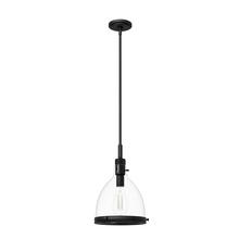 Hunter 48052 - Hunter Van Nuys Matte Black with Clear Glass 1 Light Pendant Ceiling Light Fixture