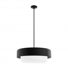  19275 - Hunter Station Natural Black Iron with Frosted Cased White Glass 4 Light Pendant Ceiling Light Fixtu