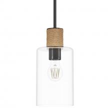  13110 - Hunter Vanning Noble Bronze and Natural Sisal Rope with Clear Glass 1 Light Pendant Ceiling Light