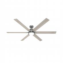  51884 - Hunter 72 inch Gravity Wi-Fi ENERGY STAR® Matte Silver Ceiling Fan with LED LT Kit & Handheld Remote