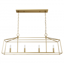  13100 - Hunter Fair Oaks Luxe Gold 4 Light Chandelier Ceiling Light Fixture