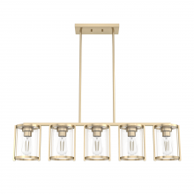  48014 - Hunter Astwood Alturas Gold with Clear Glass 5 Light Chandelier Ceiling Light Fixture
