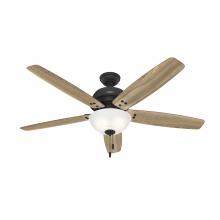  52400 - Hunter 60 inch Reveille Matte Black Ceiling Fan with LED Light Kit and Pull Chain
