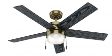  59622 - Hunter 52 inch Claudette Modern Brass Ceiling Fan with LED Light Kit and Pull Chain