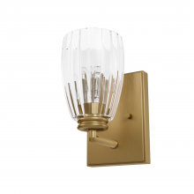 13196 - Hunter Rossmoor Luxe Gold with Clear Glass 1 Light Sconce Wall Light Fixture
