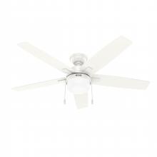  52487 - Hunter 52 inch Anisten Fresh White Ceiling Fan with LED Light Kit and Pull Chain