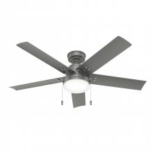  51682 - Hunter 52 inch Sea Point Matte Silver WeatherMax Indoor / Outdoor Ceiling Fan with LED Light Kit and