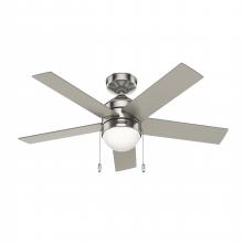  51358 - Hunter 44 inch Rogers Brushed Nickel Ceiling Fan with LED Light Kit and Pull Chain