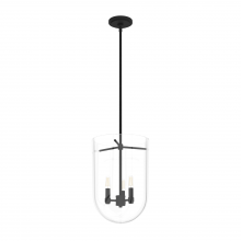  19318 - Hunter Sacha Natural Black Iron with Clear Glass 3 Light Pendant Ceiling Light Fixture