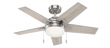  51839 - Hunter 44 inch Bartlett Brushed Nickel Ceiling Fan with LED Light Kit and Pull Chain