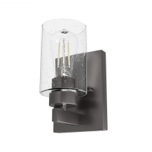  13073 - Hunter Hartland Noble Bronze with Seeded Glass 1 Light Sconce Wall Light Fixture