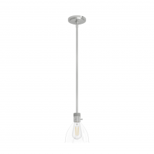  19294 - Hunter Van Nuys Brushed Nickel with Clear Glass 1 Light Pendant Ceiling Light Fixture